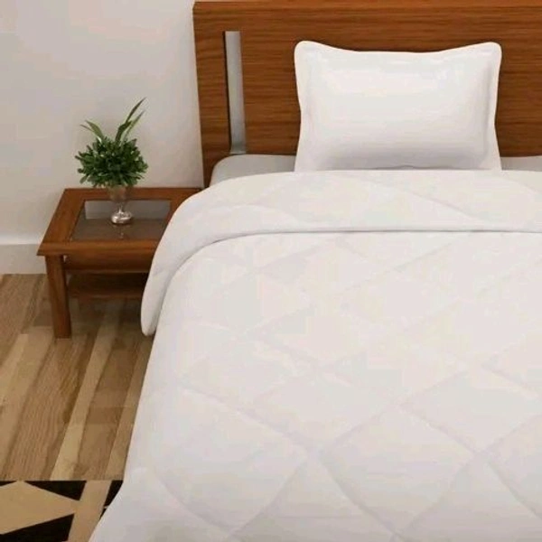 Lacoza Premium Comforter With Microfiber Single Size White AC Solid Blanket For Mild Winter