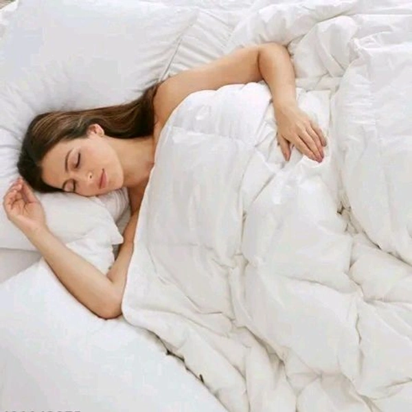 Lacoza Premium Comforter With Microfiber Single Size White AC Solid Blanket For Mild Winter