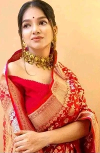Gorgeous Red Banarsi Saree With Unstitched Blouse For Women - Red, Zari woves