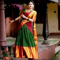 Festive Kanjivaram Silk Pure Zari Lehenga with Heavy Jacquard Dupatta - Japanese Laurel