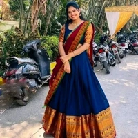Festive Kanjivaram Silk Pure Zari Lehenga with Heavy Jacquard Dupatta - Japanese Laurel