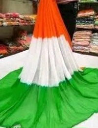 Tricolour Plain Art Silk Saree for Women / Republic day special Sari