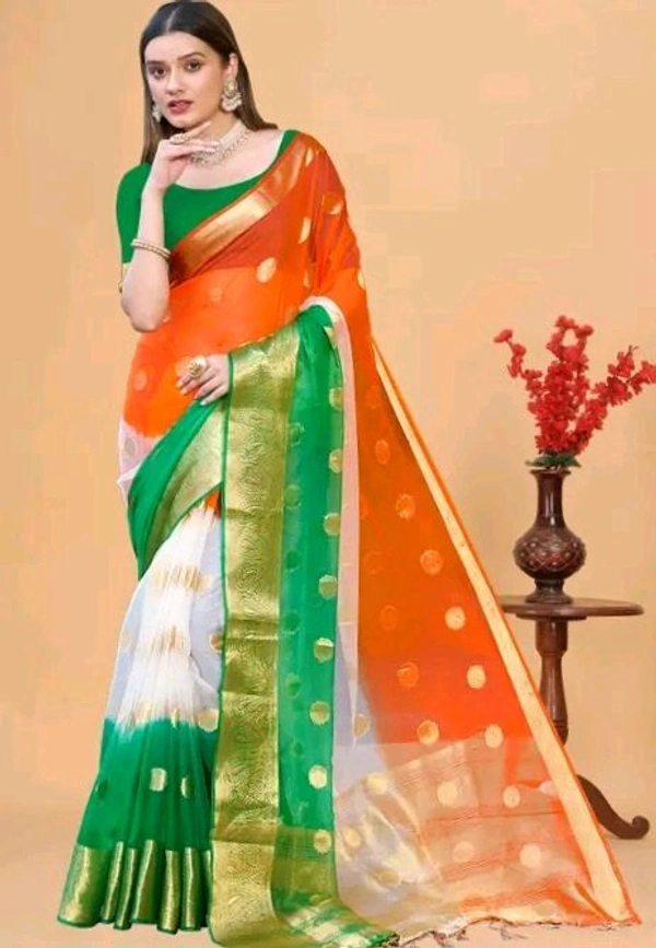 Orgenza Zari Border Tiranga Saree | Republic day Saree