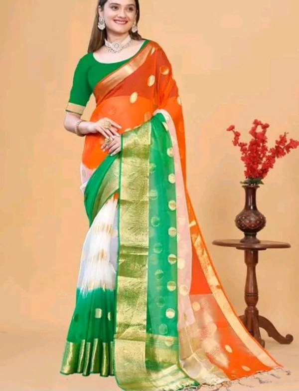 Orgenza Zari Border Tiranga Saree | Republic day Saree