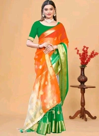 Orgenza Zari Border Tiranga Saree | Republic day Saree