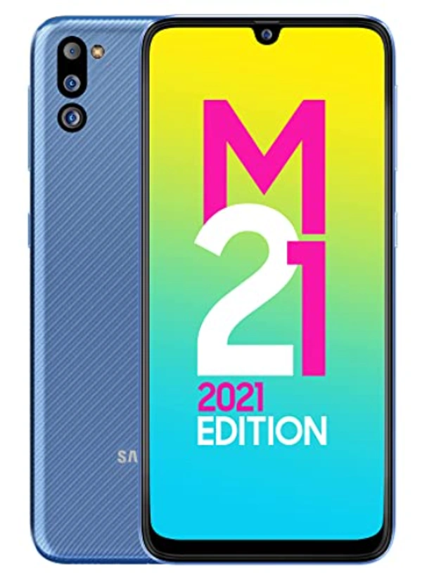 Samsung Galaxy M21 2021 Edition (Arctic Blue, 4GB RAM, 64GB Storage) | FHD+ sAMOLED | 6 Months Free Screen Replacement for Prime (SM-M215GLBDINS)