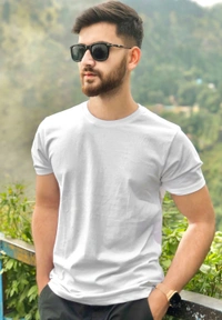 Roadster Men White Pure Cotton T-shirt - L, White