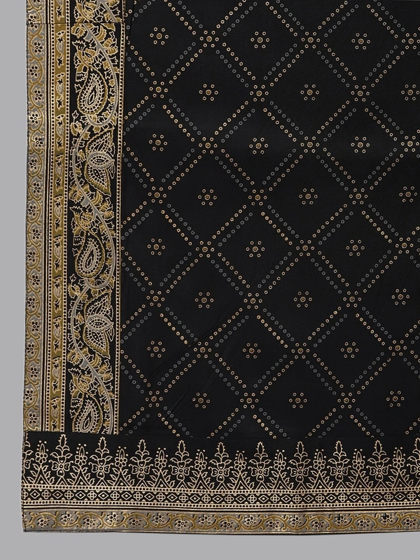 Khushal K Women Black Ethnic Motifs Printed Kurta with Palazzos & With Dupatta - XL, Black