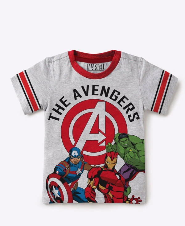 BonOrganik Boys Grey Marvel Printed T-shirt - 4 - 5 Y, Grey