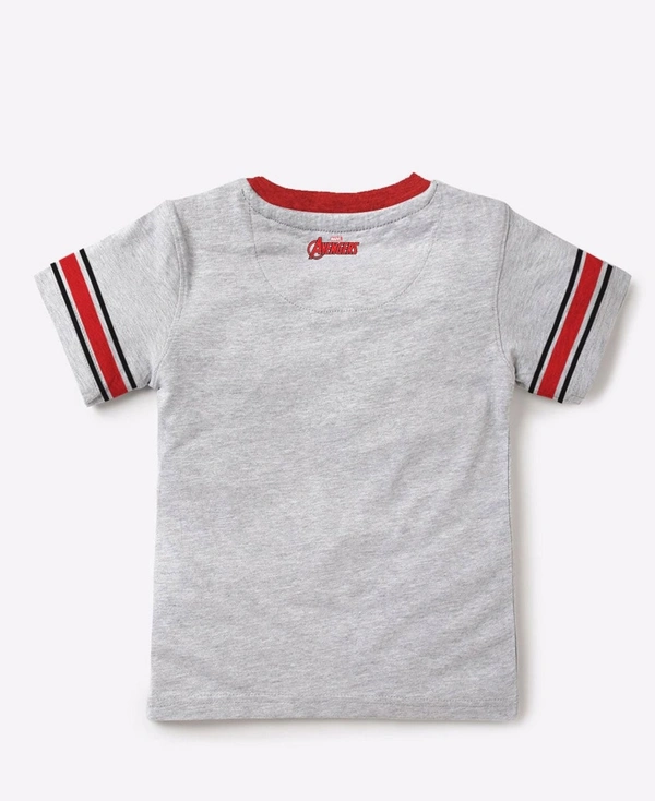 BonOrganik Boys Grey Marvel Printed T-shirt - 4 - 5 Y, Grey