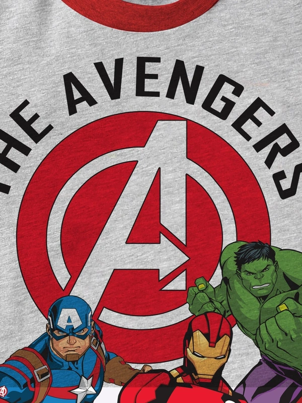 BonOrganik Boys Grey Marvel Printed T-shirt - 4 - 5 Y, Grey