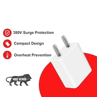 18W Charger for Samsung Galaxy M31 / M 31 Charger Original Adapter Like Android Mobile Fast USB Wall Charger with 1 Meter USB Type C Charging Data Cable (3 Amp, TWE15, White)v - White