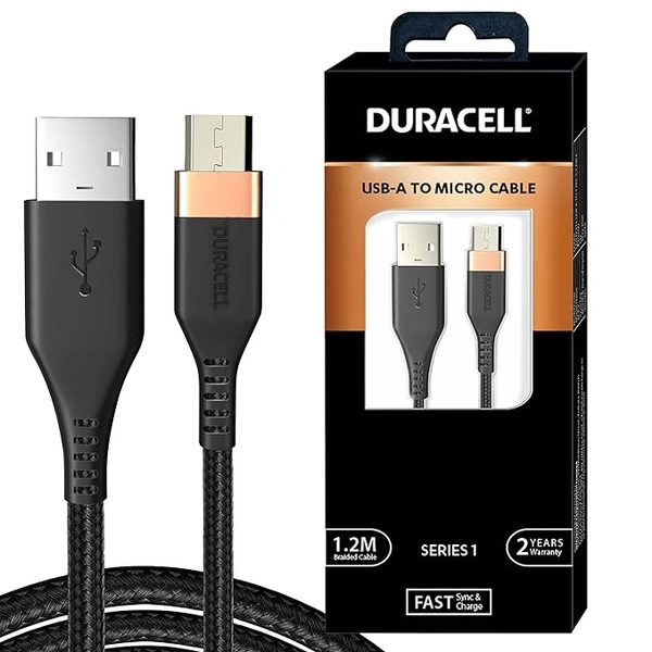 USB A to Micro Cables, 2A Braided Sync & Quick Charging Cable, 3.9 Feet (1.2M), Supports QC 2.0/3.0 Charging, Rapid Data Transmission, Series 1, Black - Black