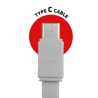 Z-CC25 USB to Type C Cable, flat cable, supports upto 3A,Charge & Sync (White) - White