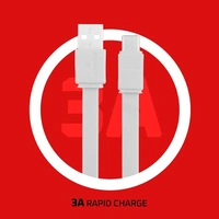 Z-CC25 USB to Type C Cable, flat cable, supports upto 3A,Charge & Sync (White) - White