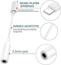 3.5 mm Lightening Headphone Jack Adapter Connector for iPhone 13Mini/13/13 Pro/13 ProMax/12Mini/12/12Pro/12ProMax/11/11 Pro/11 Pro/XsMax/Xs/XR/X/8/7/Plus/6S/6/SE/5S/5C/Pad. - Black