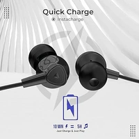 NB119 Genius Bluetooth Wireless Headset Neckband with Long Lasting Playtime 60 Hrs, Smart Voice Assistant, Dual Pairing, Fast Charge, Sweat & Splash Proof, Best for Gaming, Running, Workout (Black) - Black