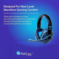 Headphones with Adjustable Mic | Works with All The Mobile Phones | Surround Sound, Deep Bass, Blue - Blue