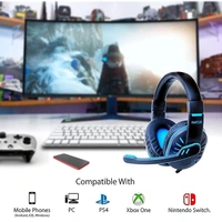 Headphones with Adjustable Mic | Works with All The Mobile Phones | Surround Sound, Deep Bass, Blue - Blue