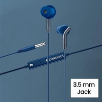 Zeb-Bro in Ear Wired Earphones with Mic, 3.5mm Audio Jack, 10mm Drivers, Phone/Tablet Compatible(Blue) - Blue