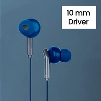 Zeb-Bro in Ear Wired Earphones with Mic, 3.5mm Audio Jack, 10mm Drivers, Phone/Tablet Compatible(Blue) - Blue