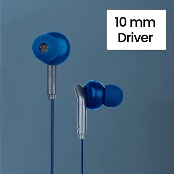Zeb-Bro in Ear Wired Earphones with Mic, 3.5mm Audio Jack, 10mm Drivers, Phone/Tablet Compatible(Blue) - Blue