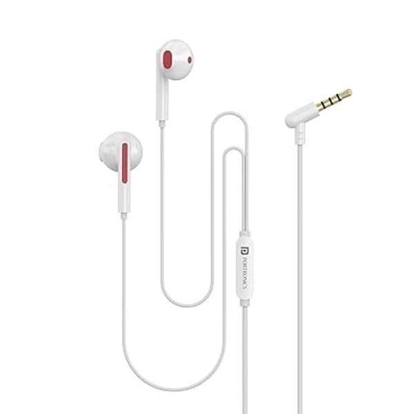 Conch 110 in Ear Wired Earphones with Mic., Powerful Audio, 3.5mm Jack, Tangle Resistant 1.2M Cable Length, Wide Compatibility(Red) - Red