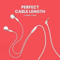 Conch 110 in Ear Wired Earphones with Mic., Powerful Audio, 3.5mm Jack, Tangle Resistant 1.2M Cable Length, Wide Compatibility(Red) - Red