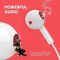 Conch 110 in Ear Wired Earphones with Mic., Powerful Audio, 3.5mm Jack, Tangle Resistant 1.2M Cable Length, Wide Compatibility(Red) - Red