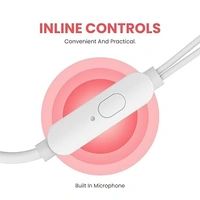 Conch 110 in Ear Wired Earphones with Mic., Powerful Audio, 3.5mm Jack, Tangle Resistant 1.2M Cable Length, Wide Compatibility(Red) - Red