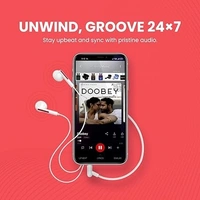 Conch 110 in Ear Wired Earphones with Mic., Powerful Audio, 3.5mm Jack, Tangle Resistant 1.2M Cable Length, Wide Compatibility(Red) - Red