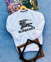 mix Round neck ribbed sweatshirt - Cyan Aqua