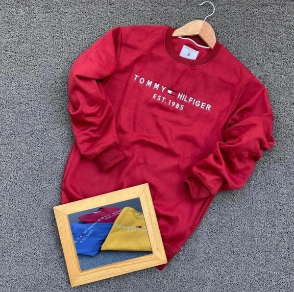 mix Round neck ribbed sweatshirt - Cyan Aqua