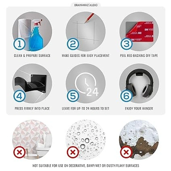 Cradle Large - 2PK - Headphone Stand Holder, Universal Hanger for Sennheiser, Sony, Bose, Beats, AKG, Audio-Technica, Gaming Controller, Cables, Gamepad & Other Gaming Accessories Hook - Black