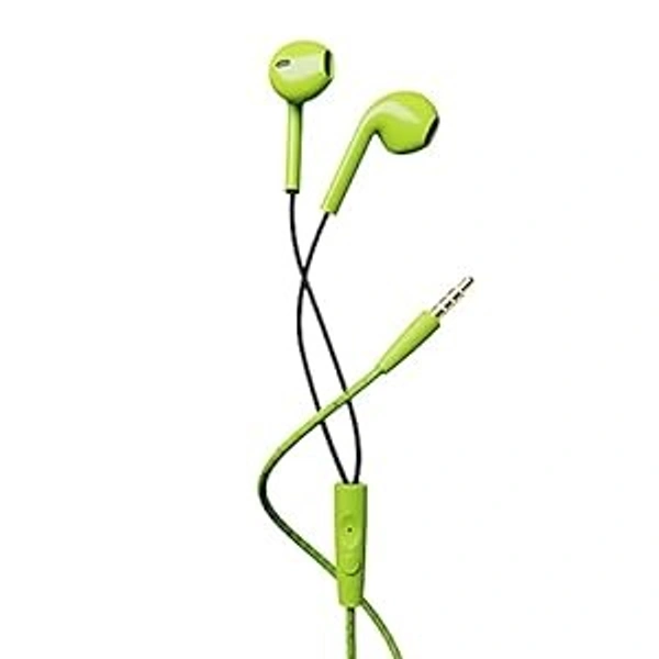 Bassheads 105 Wired in Ear Earphones with Mic (Green, Spirit Lime) - Yellow