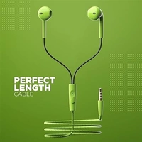 Bassheads 105 Wired in Ear Earphones with Mic (Green, Spirit Lime) - Yellow