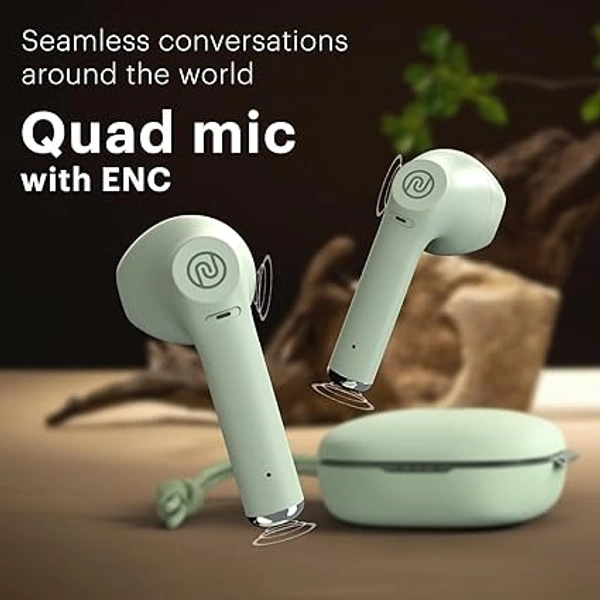 Newly Launched Buds Explore Truly Wireless in Ear Earbuds with 50H of Playtime, Quad Mic with Enc, Instacharge(10 Min=120 Min), 12Mm Driver, Low Latency(Up to 50Ms), Bt V5.3 (Fern Green) - Olive