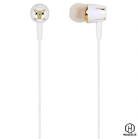 Acoustics Hear in High-Res Earphones with Mic ● Super Extra Bass Headphones ● Android & iOS Compatible ● Gold - White