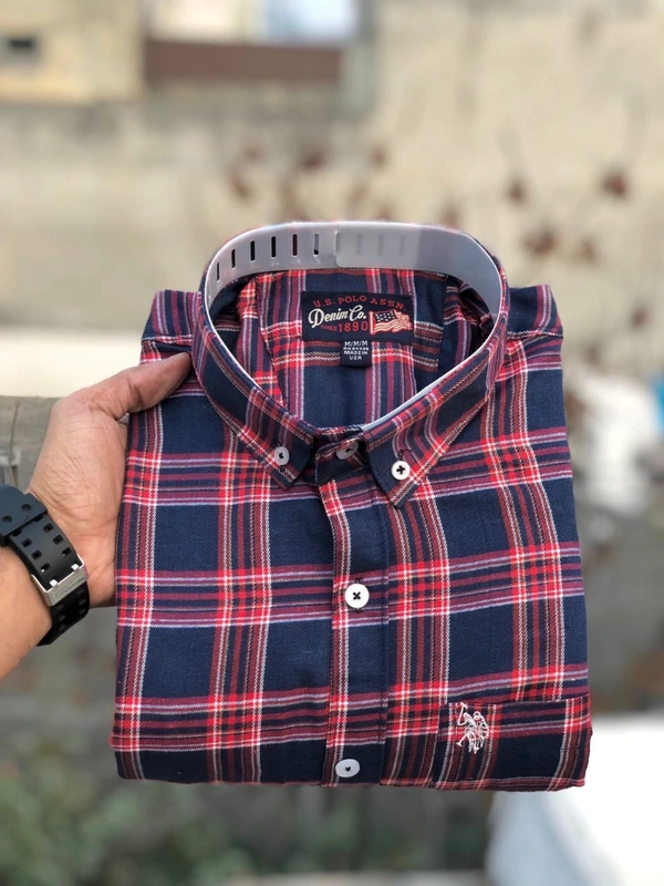 US POLO SHIRTS BRAND:-US POLO SHIRTS with ๐ Cotton fabric ๐ CheckS pattern ๐ Single pocket ๐ Embroidery brand logo at pocket ๐ Regular sizes ๐ Poly packing - XXL