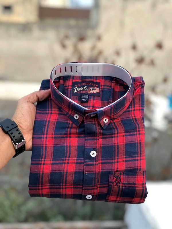 US POLO SHIRTS BRAND:-US POLO SHIRTS with ๐ Cotton fabric ๐ CheckS pattern ๐ Single pocket ๐ Embroidery brand logo at pocket ๐ Regular sizes ๐ Poly packing - XXL