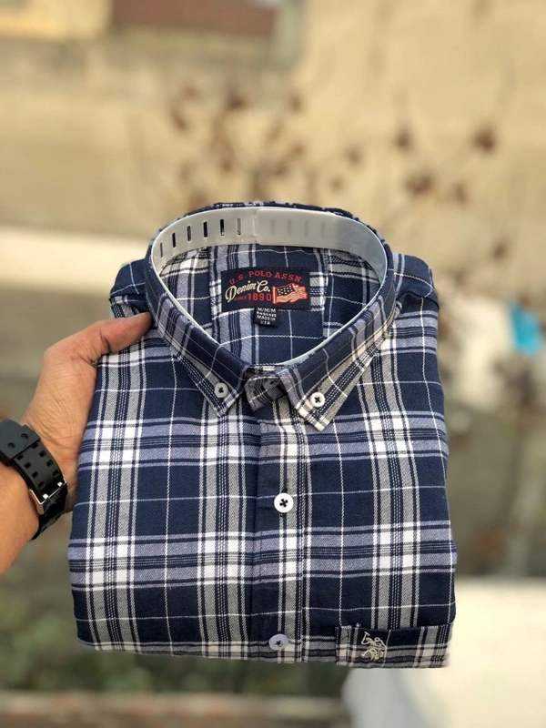 US POLO SHIRTS BRAND:-US POLO SHIRTS with ๐ Cotton fabric ๐ CheckS pattern ๐ Single pocket ๐ Embroidery brand logo at pocket ๐ Regular sizes ๐ Poly packing - XXL