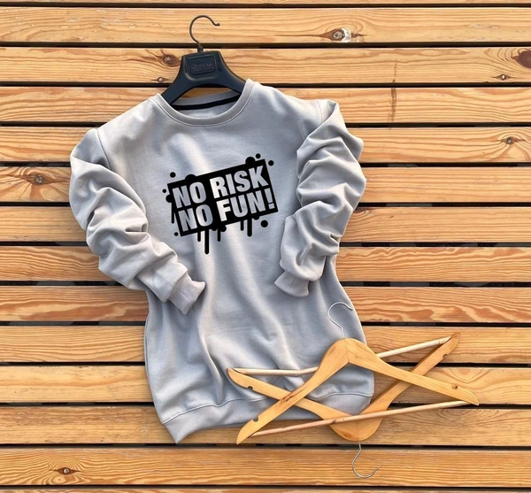 SWEAT SHIRT with Round neck Logo at chest Proper 2 thread fabric Warm fleece inside Bigger sizes Ribbed bottom & sleeves Poly packing - XXL, Navy Blue