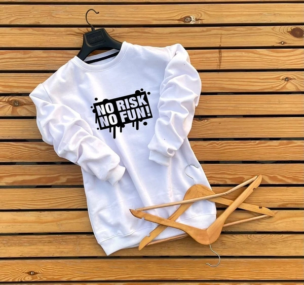 SWEAT SHIRT with Round neck Logo at chest Proper 2 thread fabric Warm fleece inside Bigger sizes Ribbed bottom & sleeves Poly packing - XXL, Navy Blue