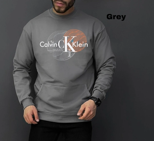 CALVIN KLEIN Premium Quality Winter Sweatshirt - l, White