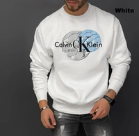 CALVIN KLEIN Premium Quality Winter Sweatshirt - l, White
