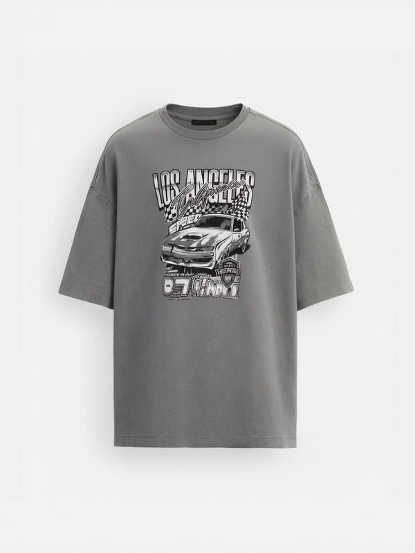 LOOSE FIT COTTON PRINTED T-SHIRT - M