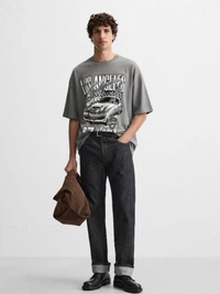 LOOSE FIT COTTON PRINTED T-SHIRT - XL