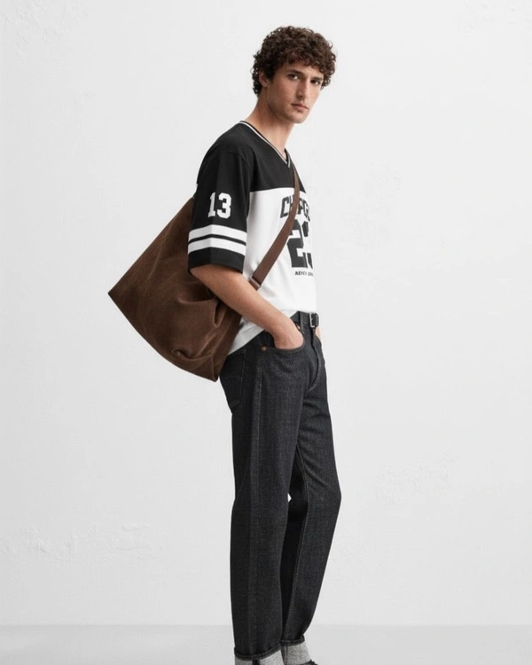 LOOSE FIT COTTON BLEND T-SHIRT - S