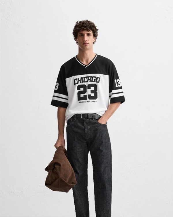 LOOSE FIT COTTON BLEND T-SHIRT - S