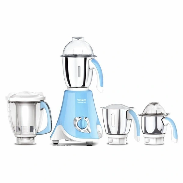 vidiem Vidiem Eva Super Blu 750W Mixer Grinder with 4 Jars (Blue) - 5.000KG